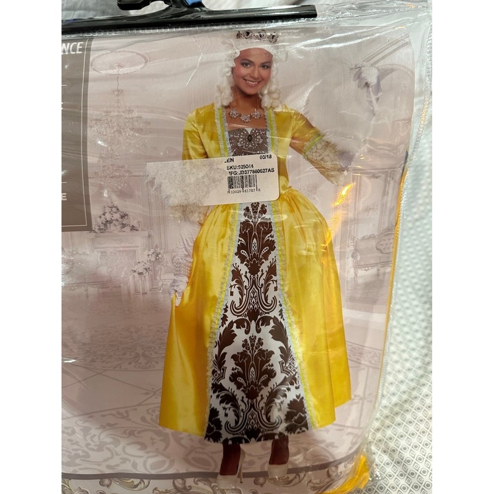 Bridgerton Regency Romance Queen Costume‎ Yellow Gown Dress Large XL 10-12 - Picture 3 of 7